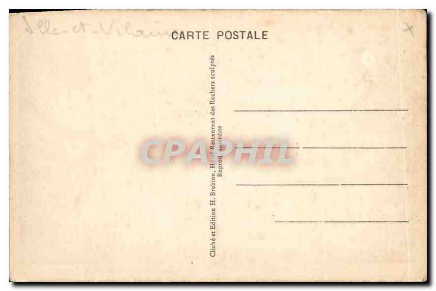 Côte d'Émeraude. 16. Rothéneuf — Les Rochers sculptés — Lucifer défiant les Flots — Verso