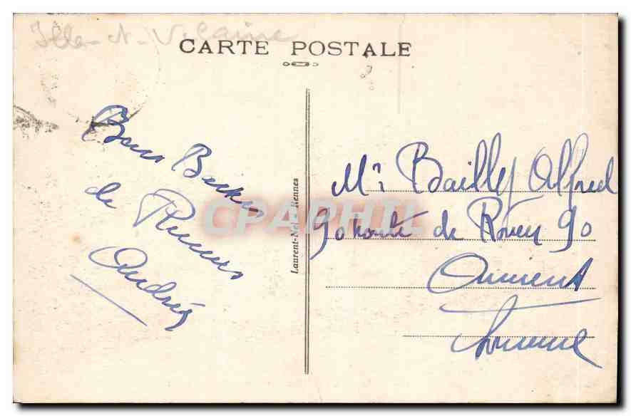 Rennes — Gärten am Fluss Vilaine und Aussicht auf die Ufer — Laurent-Néel, n°4465 — Rückseite
