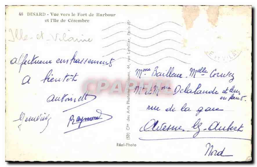 Dinard — Vue vers le Fort de Harbour et l'Île de Cézembre — Clé des Arts Photographiques — Reverso