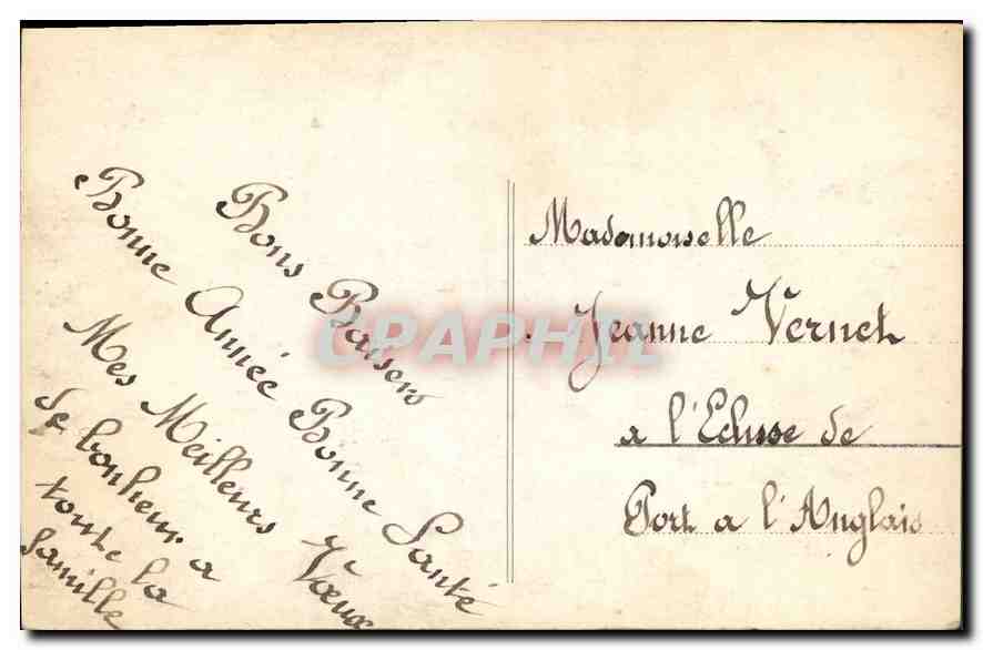 CPA Bonne Annee Femme — Rückseite