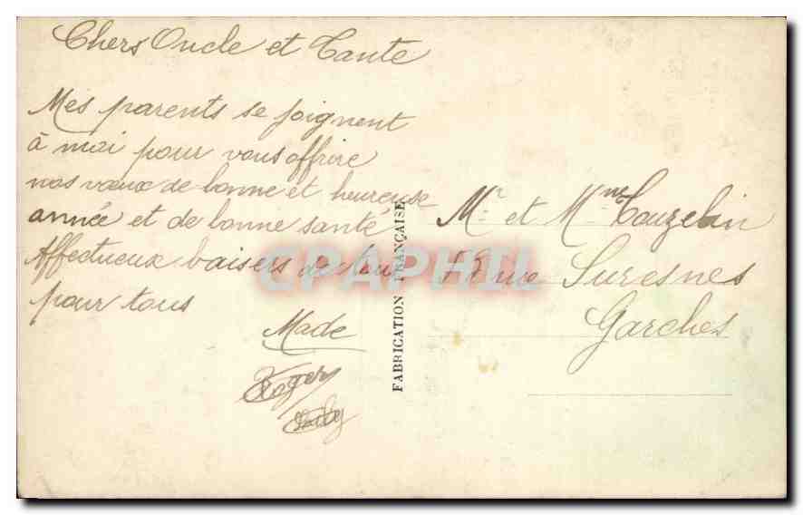 CPA Bonne Annee Enfant — Rückseite