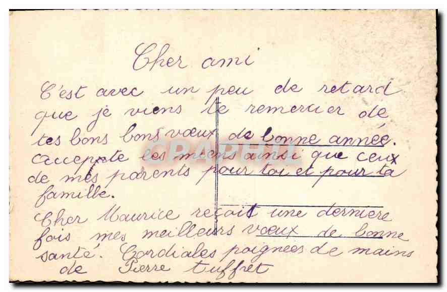 CPA Bonne Annee Homme — Rückseite