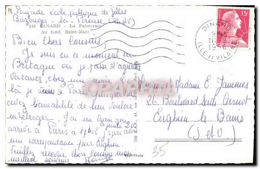 Vue de Dinard — plage et ville — Cap — Reverso