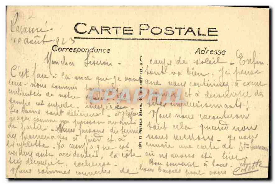 CPA Saint Lunaire Le Decolle  — Rückseite