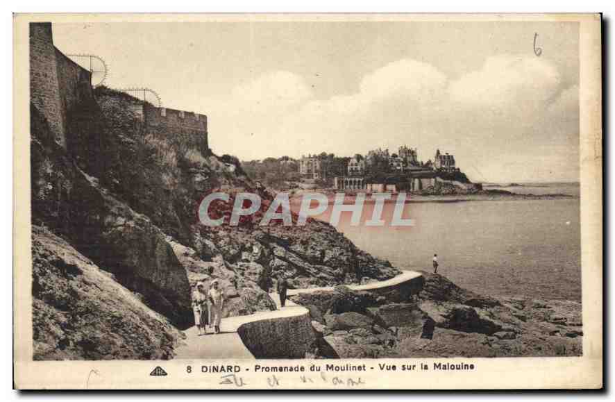 CPA Dinard Promenade du Moulinat Vue sur la Malouine 