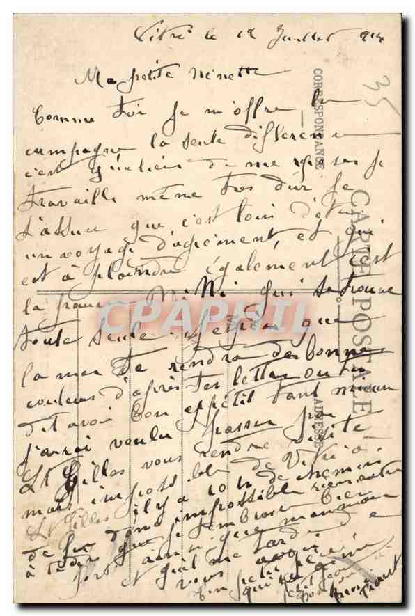 CPA Vitre Le Chatelet et la Tour St Laurent  — Rückseite