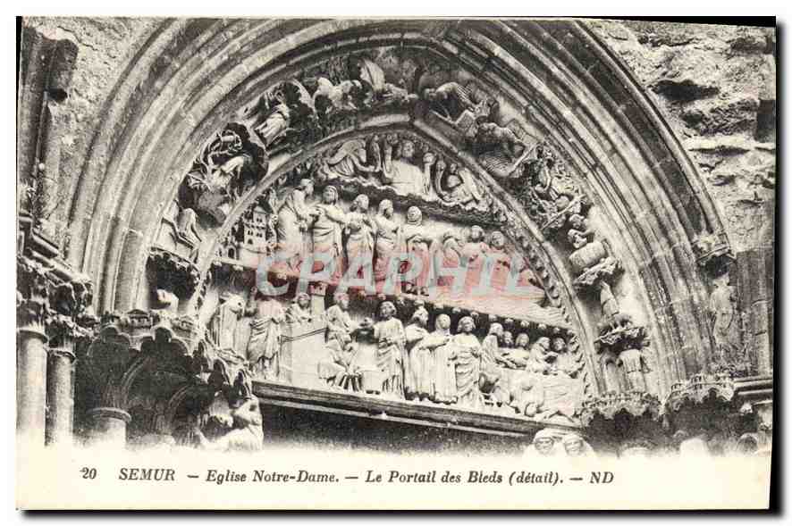CPA Semur Eglise Notre Dame Le Portail des Bleds detail 