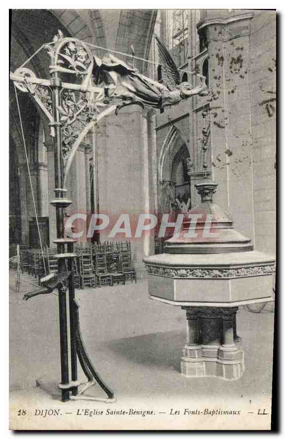 CPA Dijon L'Eglise Sainte Benigne Les Fonts Baptismaux 