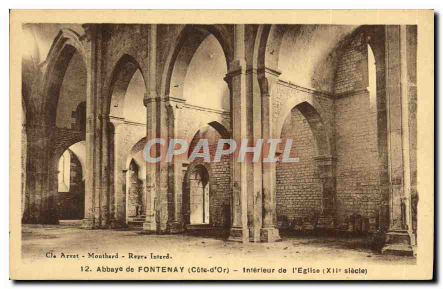 CPA Abbaye de Fontenay Cote d'Or Interieur de l'Eglise 