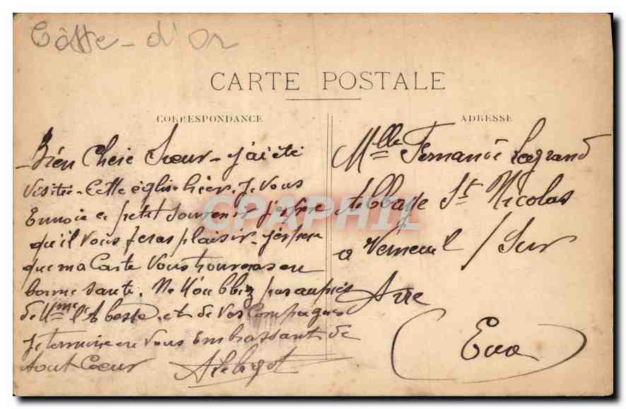 CPA Souvenir du VIII Centenaire Fontaine les Dijon  — Rückseite