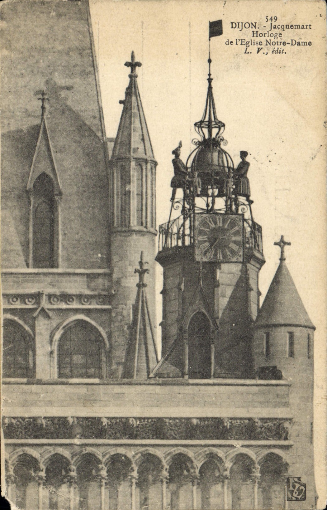 CPA Dijon Jacquemart Horloge de l'Eglise Notre Dame 