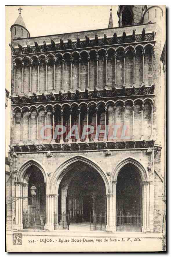 CPA Dijon Eglise Notre Dame vue de face 