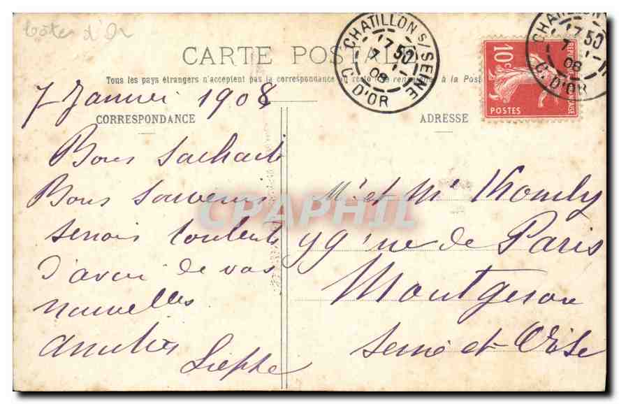 CPA Chatillon sur Seine Source des Ducs  — Rückseite