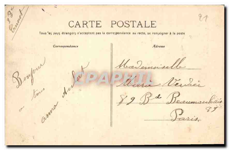 CPA Dijon Eglise Notre Dame Horloge de Jacquemart  — Rückseite