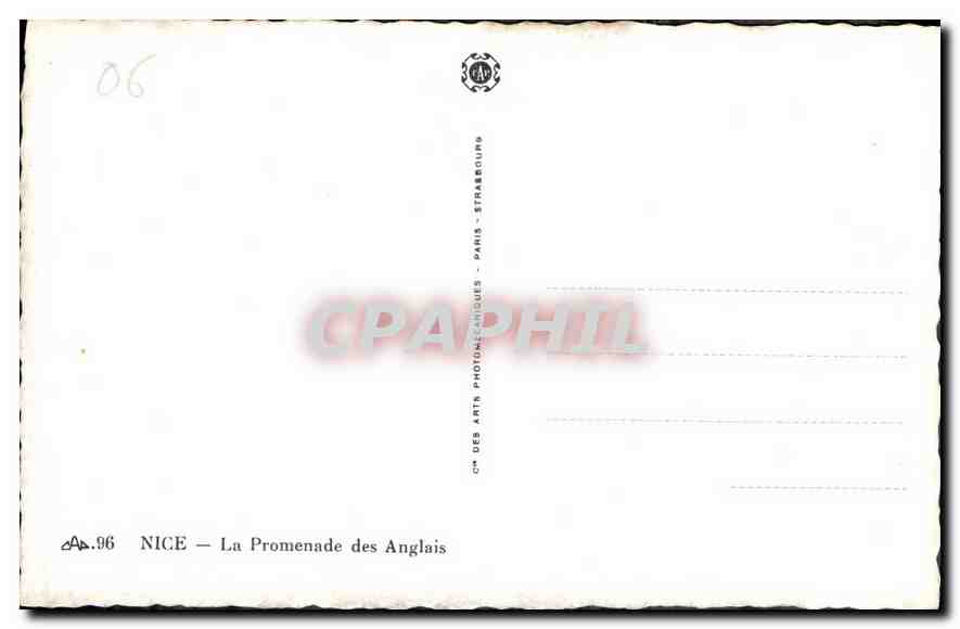 CPA Nice La Promenade des Anglais  — Verso