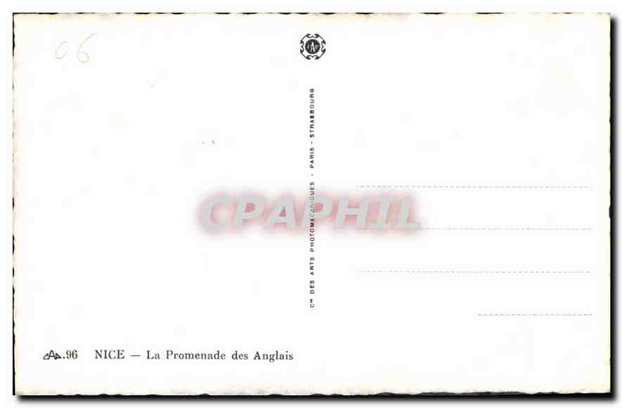 CPA Nice La Promenade des Anglais  — Verso