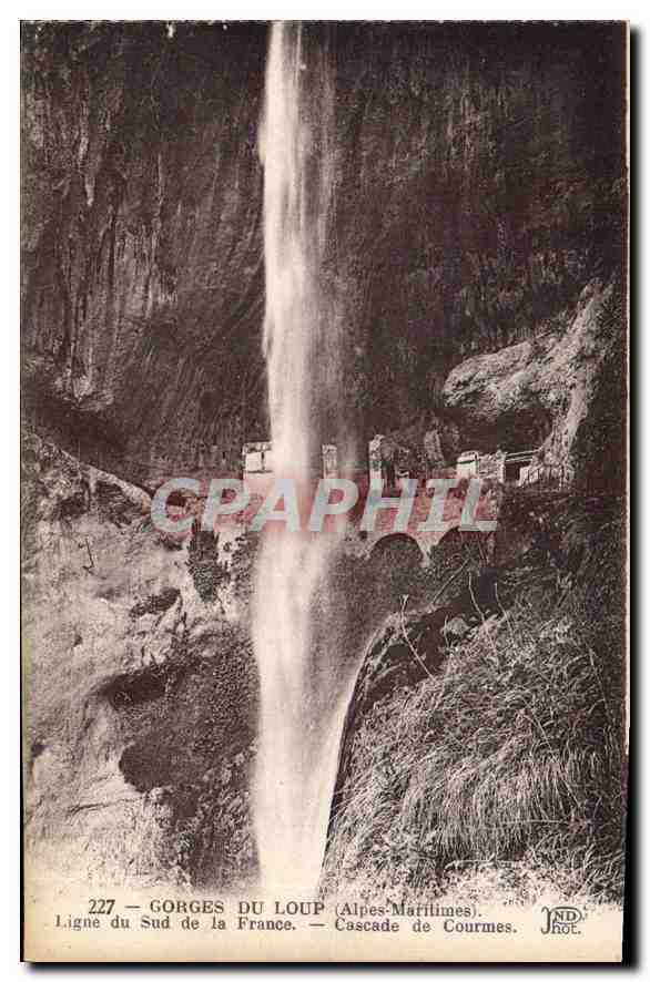 CPA Gorges du Loup Alpes Maritimes Ligne du Sud de la France Cascade de Courmes 