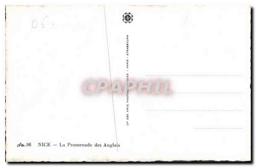 CPA Nice La Promenade des Anglais  — Verso