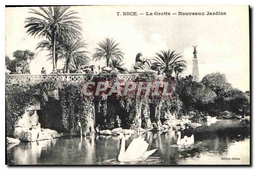 CPA Nice La Grotte Nouveaux Jardins 