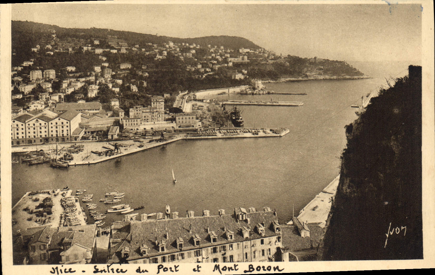CPA Nice Entree du Port et Mont Boron 