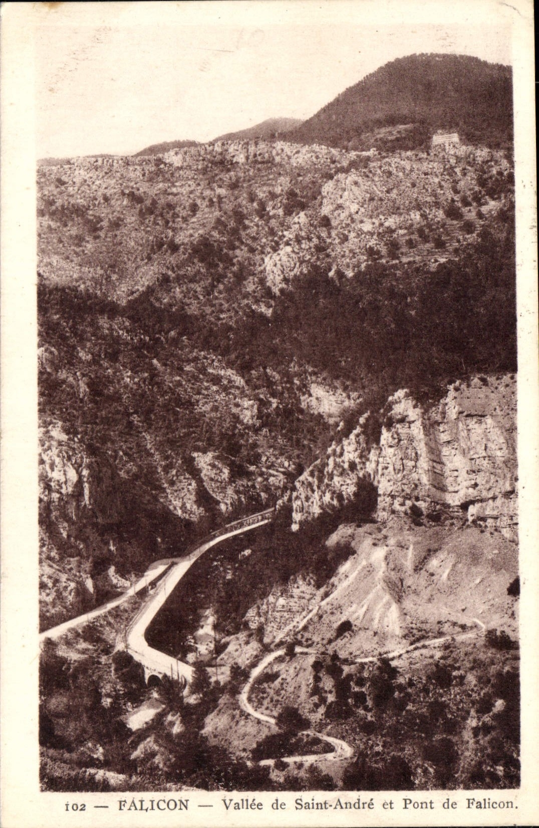 CPA Falicon Vallee de Saint Andre et Pont de Falicon 