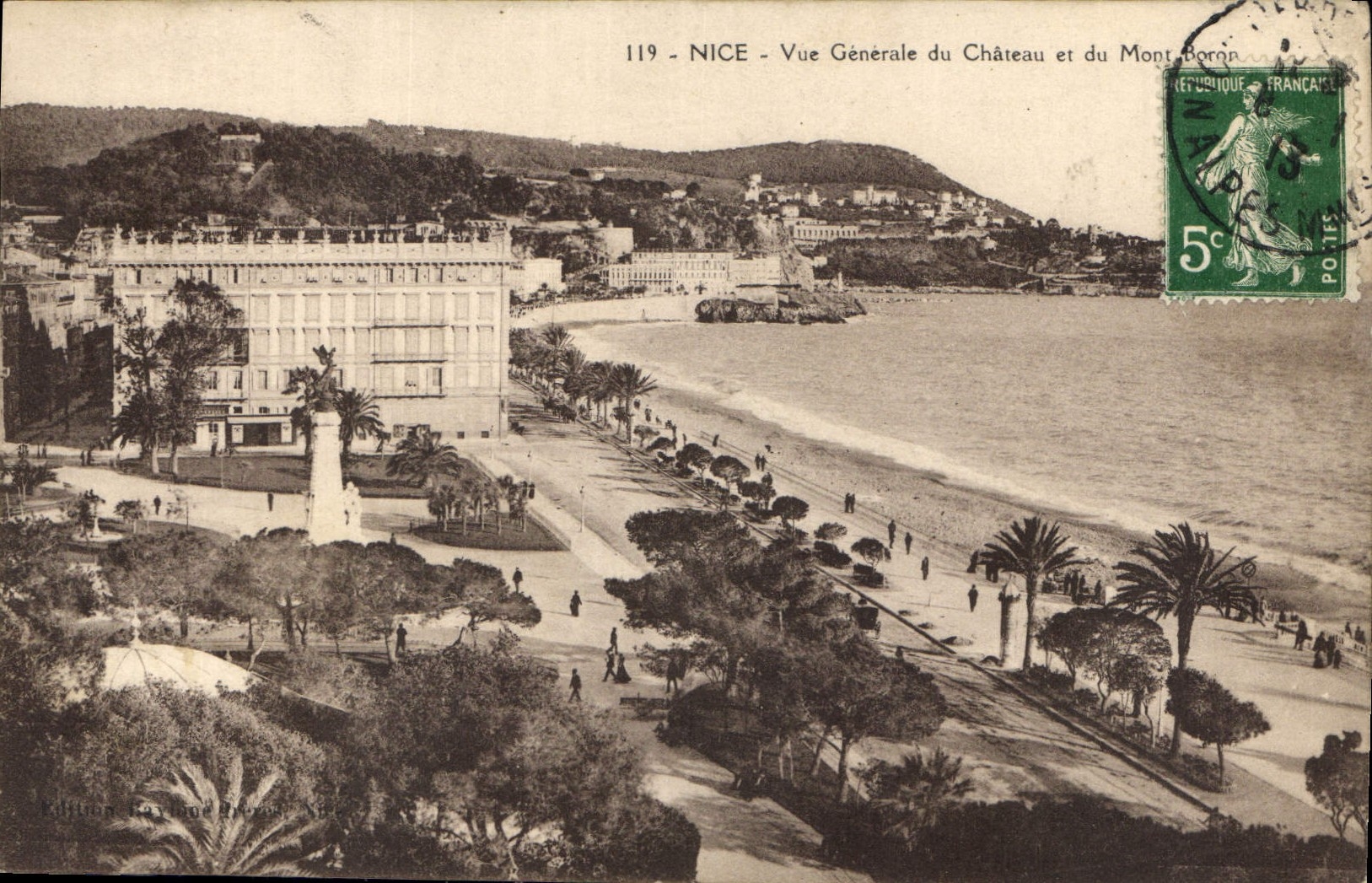 CPA Nice Vue Generale du Chateau et du Mont Boron 