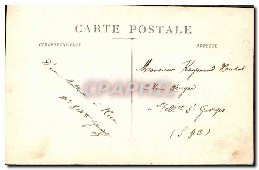 CPA Nice Vue Generale du Chateau et du Mont Boron  — Verso