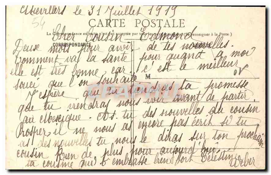 CPA Nancy La Meurthe au Pont d'Essey  — Verso