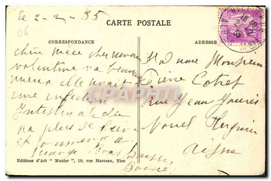 CPA Nice Entree du Port et Mont Boron  — Rückseite