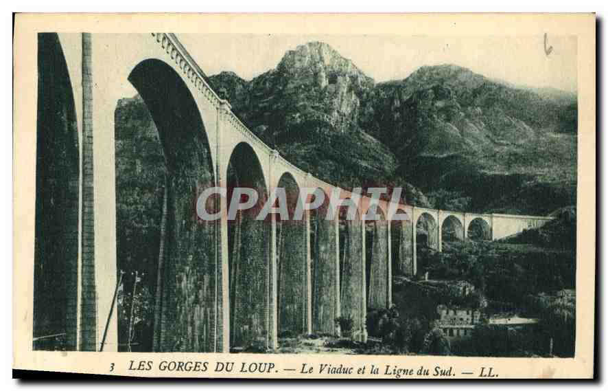 CPA Les Gorges du Loup Le Viaduc et la Ligne du Sud 