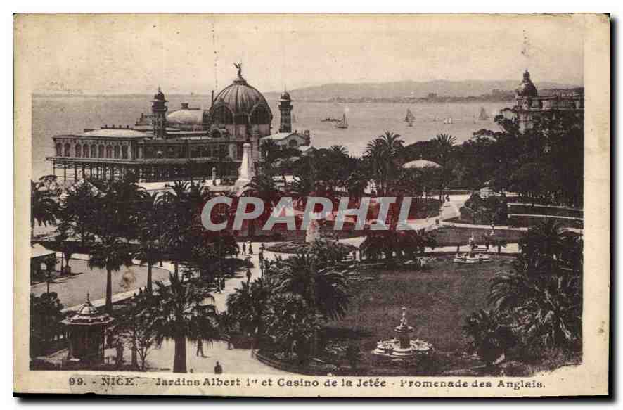 CPA Nice Jardins Albert et Casino de la Jetee Promenade des Anglais 