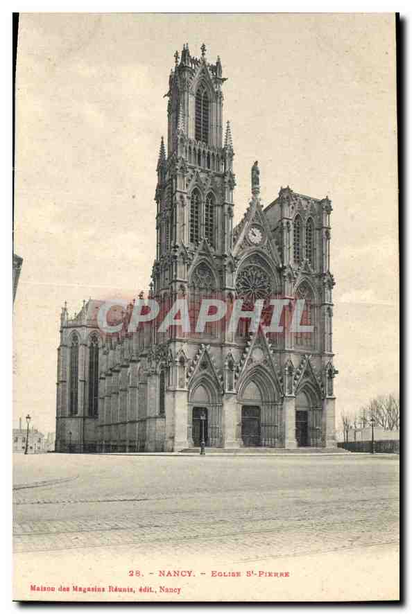 Nancy — Église Saint-Pierre — Maison des Magasins Réunis, édit., Nancy