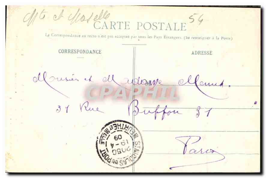 CPA Nancy Eglise St Pierre  — Rückseite