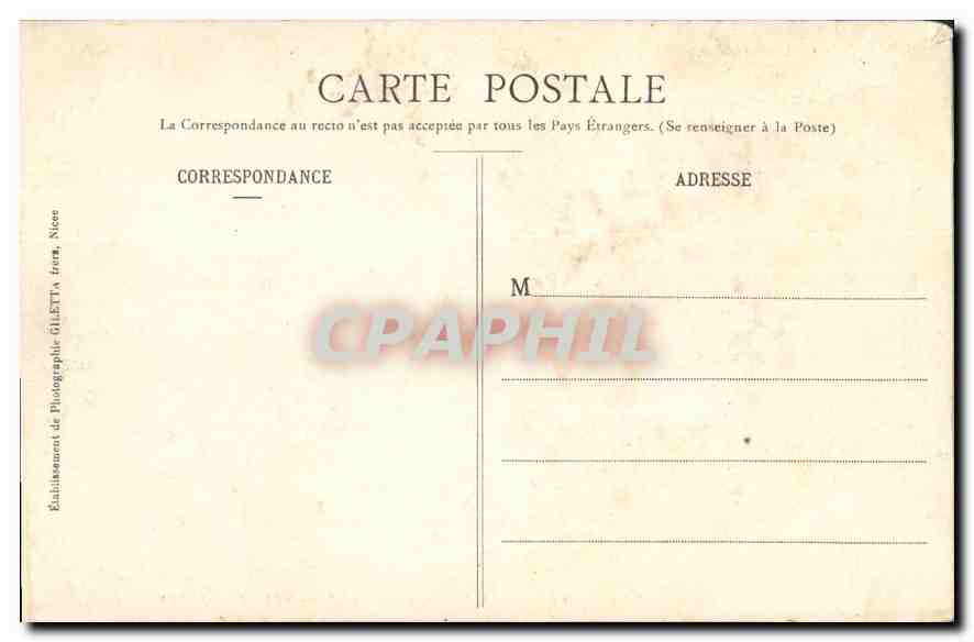 NICE - Monument du Centenaire et Nouveaux Jardins — Édition Giletta, phot., Nice, n°19 — Rückseite