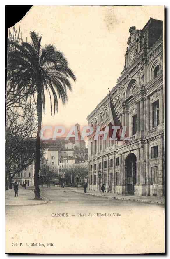 CPA Cannes Place de l'Hotel de Ville 