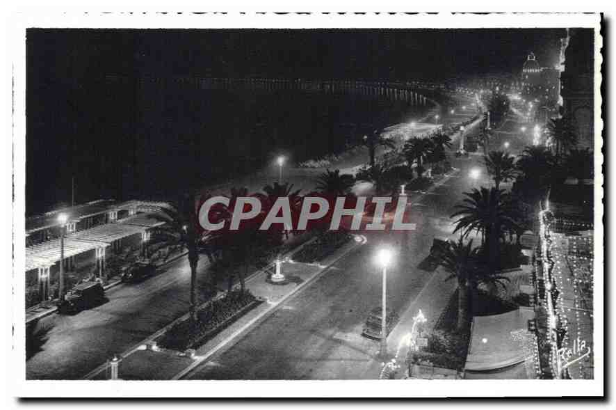CPA Nice La Nuit Promenade des Anglais 