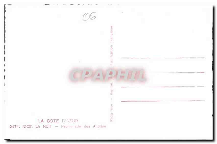 CPA Nice La Nuit Promenade des Anglais  — Verso