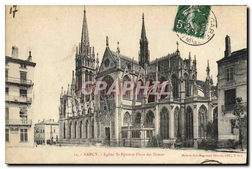NANCY - Église St-Epvre et Place des Dames — Maison des Magasins Réunis, édit. N° 17