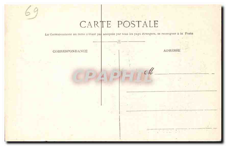CPA Lyon Frontispice de la Basilique de ND de Fourviere  — Verso