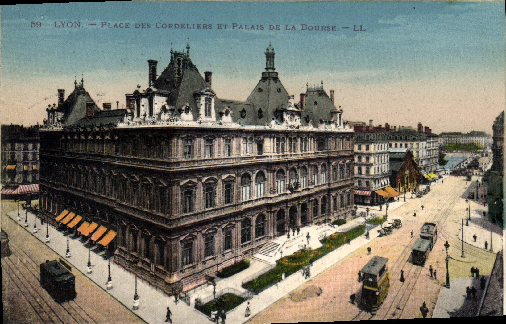 CPA Lyon Place des Cordeliers et Palais de la Bourse 