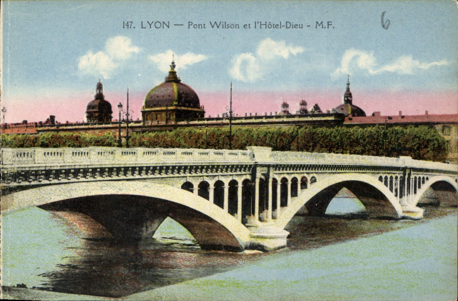 CPA Lyon Pont Wilson et l'Hotel Dieu 
