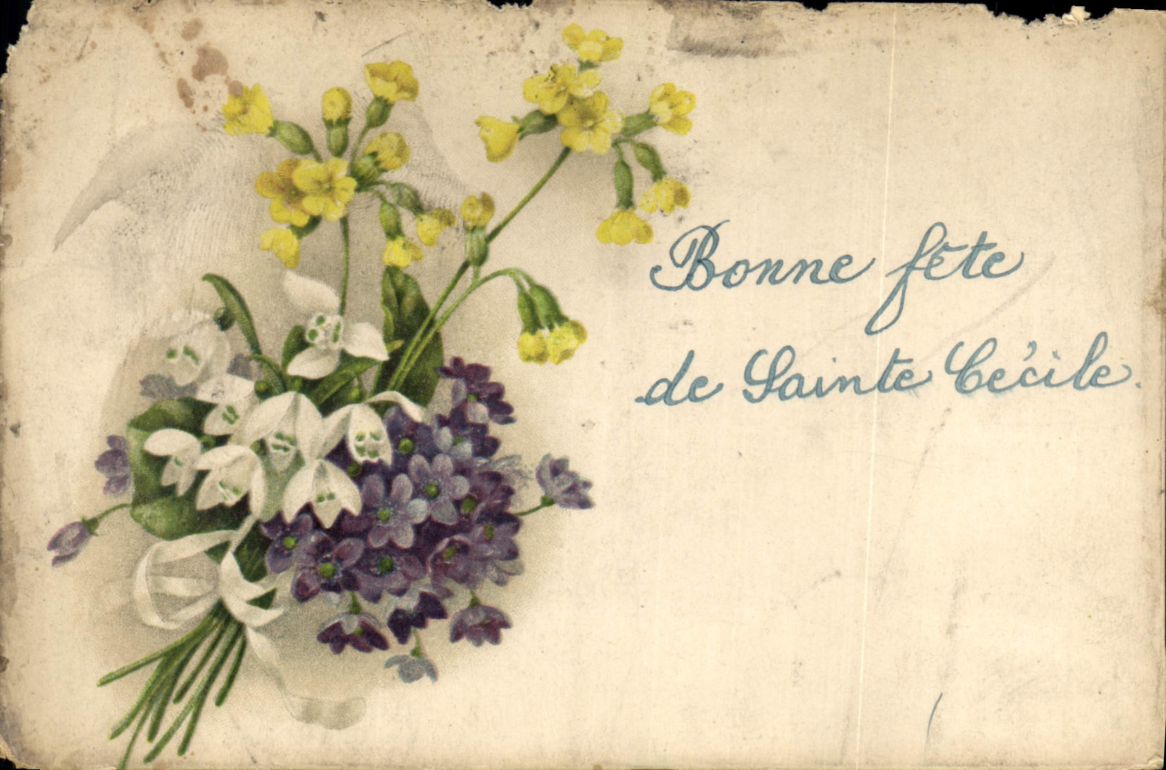 CPA Bonne Fete de Sainte Cecile Fleurs