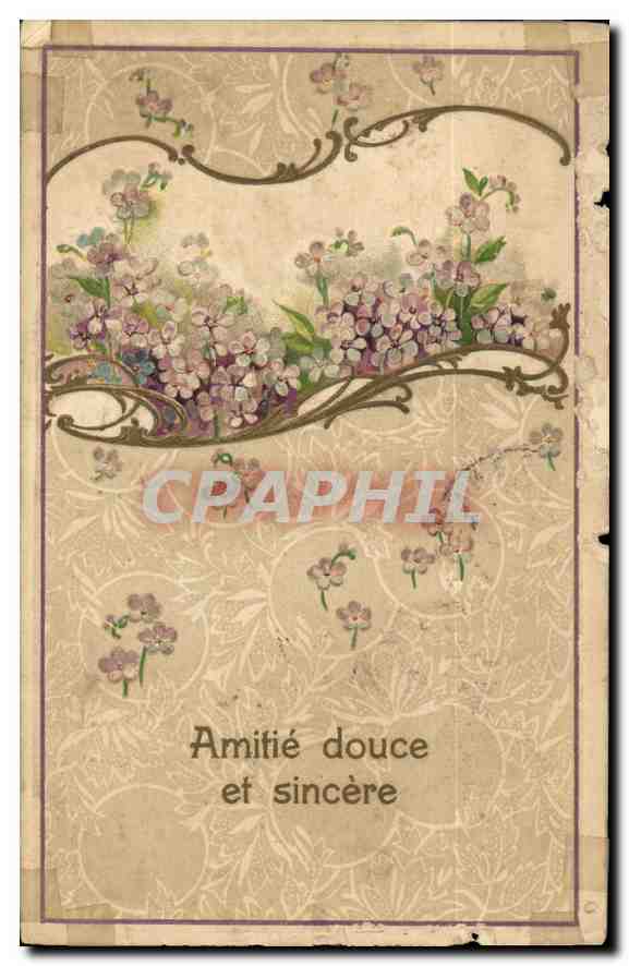 CPA Amitie douce et sincere Fleurs