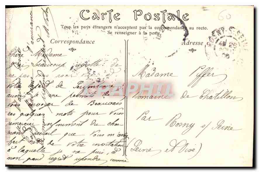 CPA Beauvais Le Lycee Felix Faure Facade principale  — Rückseite