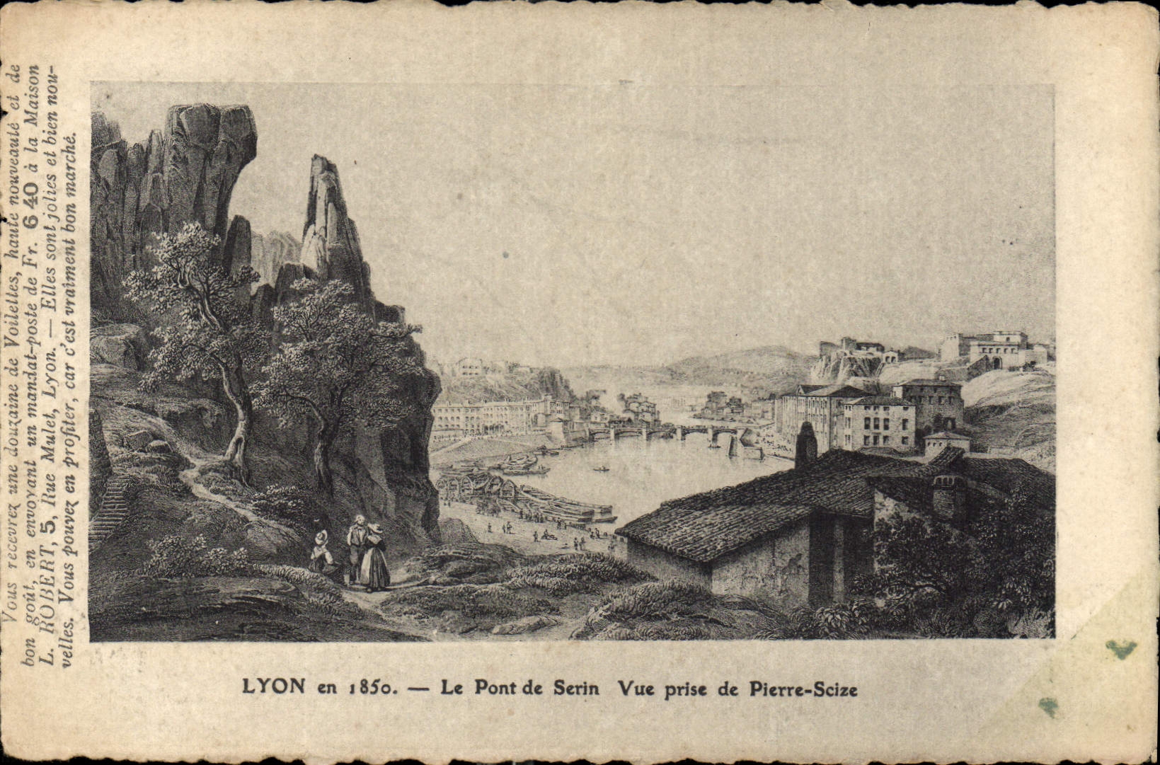 CPA Lyon en 1850 Le Pont de Serin Vue prise de Pierre Seize 