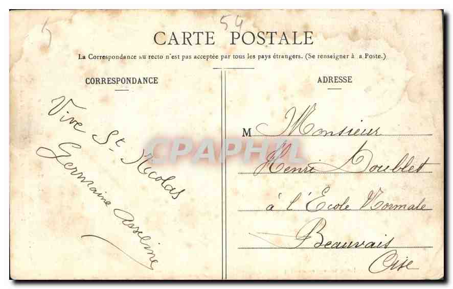 CPA Nancy Eglise de Bonsecours Mausolee de Catherine  — Verso