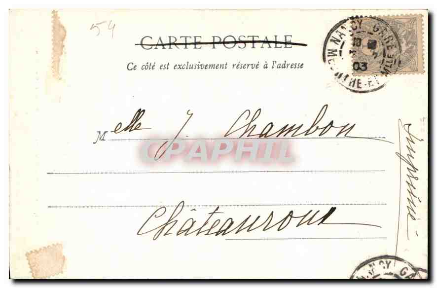 Nancy — Tombeau de la Reine C. Opalinska — J. de Lountel — Rückseite