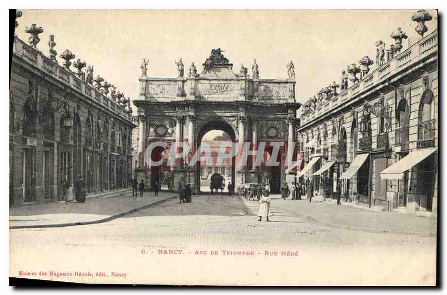 CPA Nancy Arc de Triomphe Rue Here 