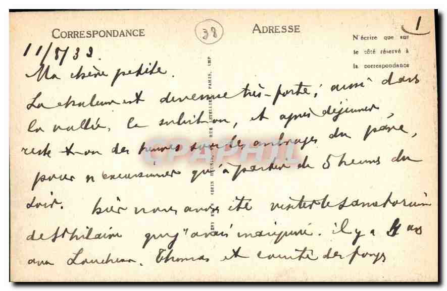 La Grande Chartreuse — Route du Désert — Le Pic de l'Étilette — L.L. n°859 — Rückseite