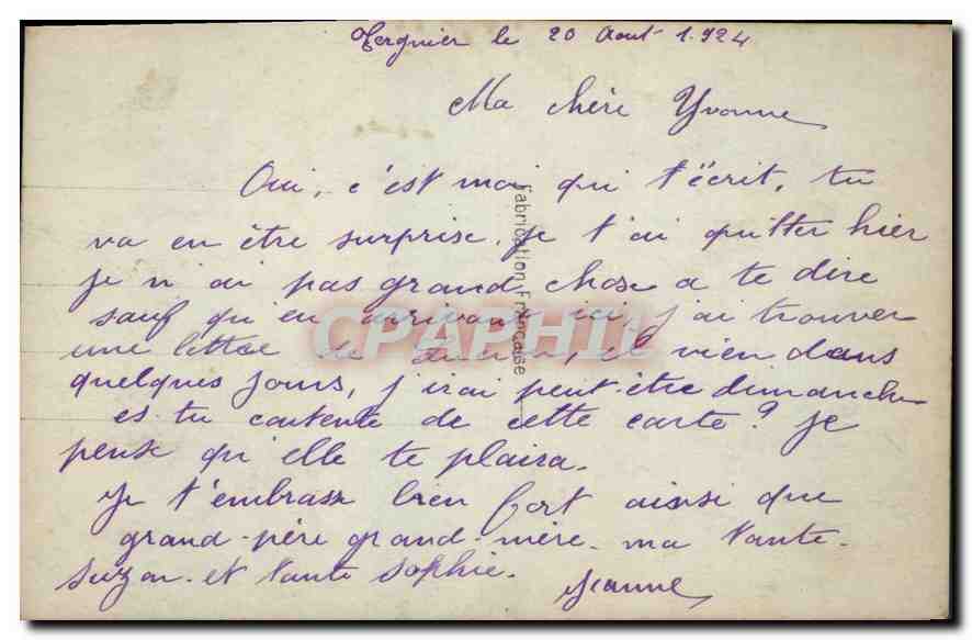 CPA Blevet Femme — Verso